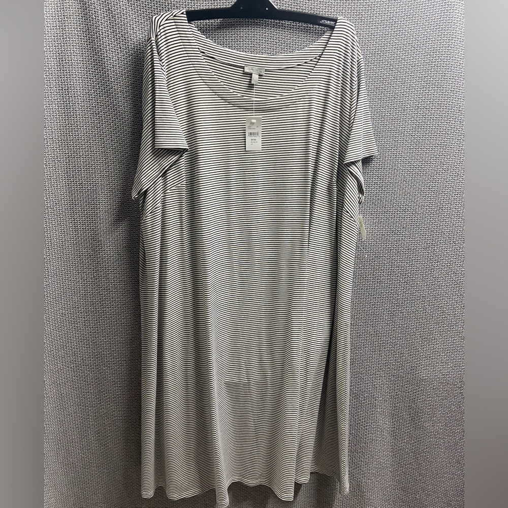 Talbots 3X Striped Short Sleeve Dress NWT
